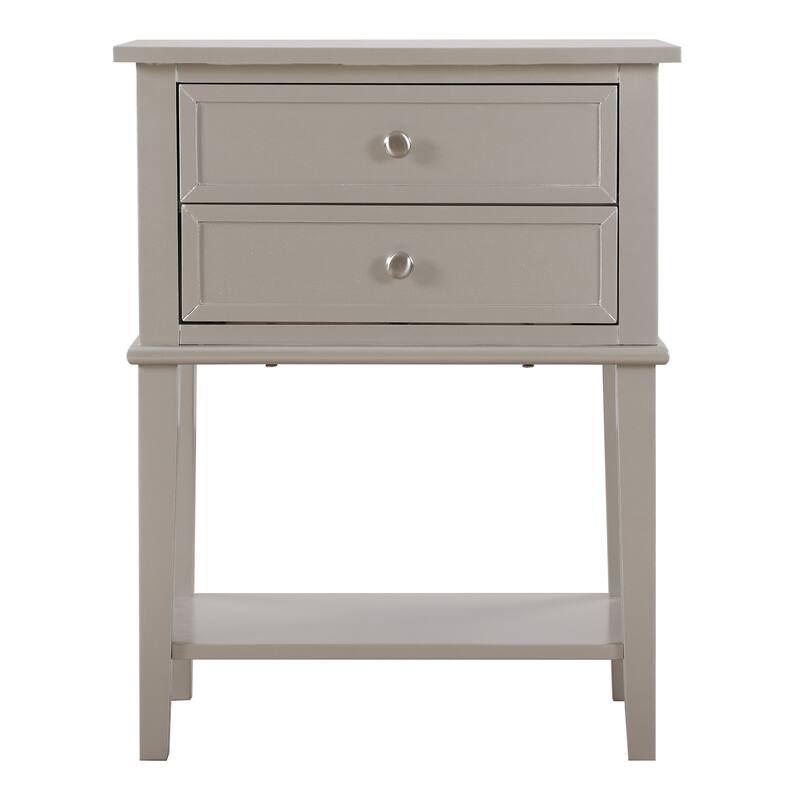 Stylish Silver Nightstand with Open Shelf for Extra Storage