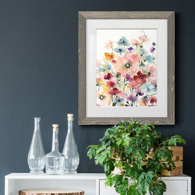 Poppies and Sweetpeas-Premium Framed Print - Ready to Hang