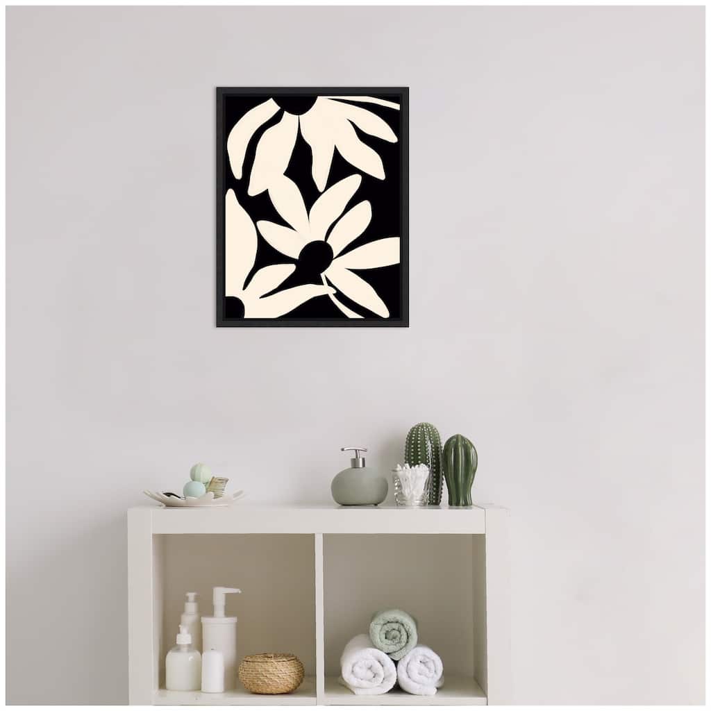 Kate and Laurel Sylvie Minimal Blooms Framed Canvas by Alicia Bock