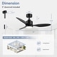 preview thumbnail 97 of 127, 52"/42" Black/Gold LED Ceiling Fan with Lights Remote(3-Blade)