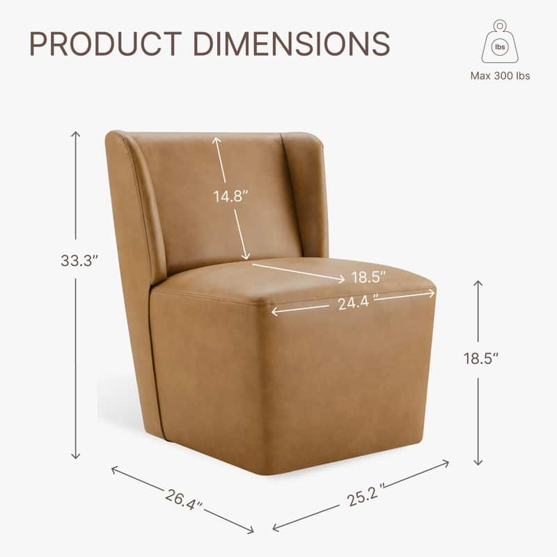 Spruce & Spring Iris Modern Upholstered Fabric Dining Chair with Casters