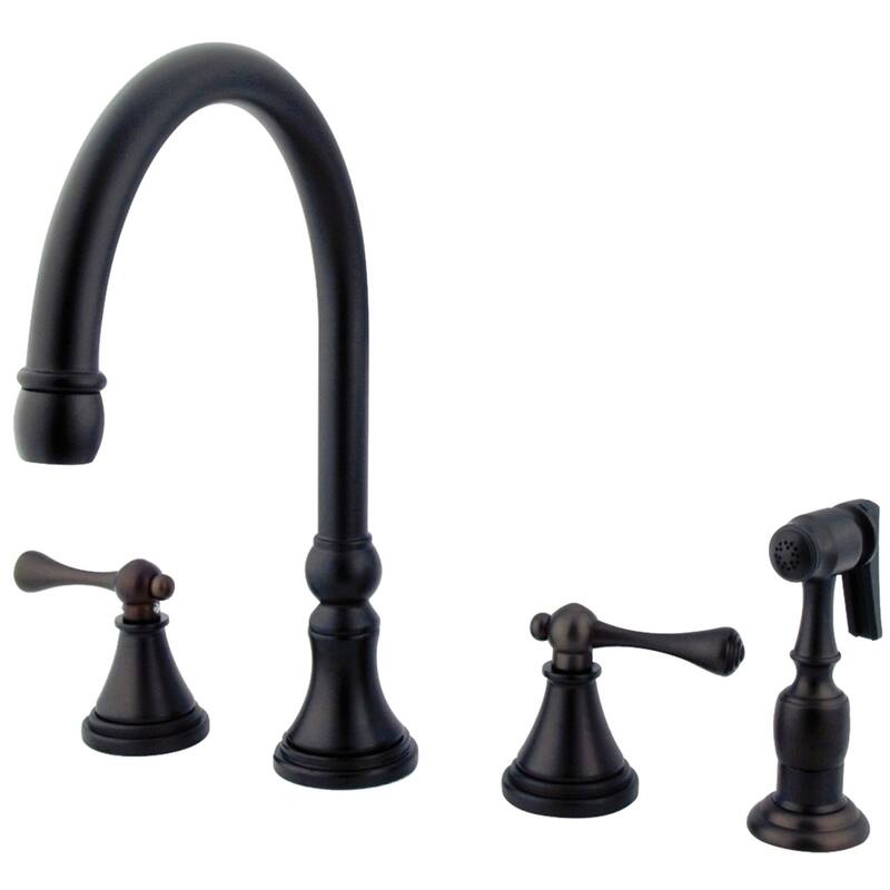 Kingston Brass Governor Widespread Kitchen Faucet with Brass Sprayer