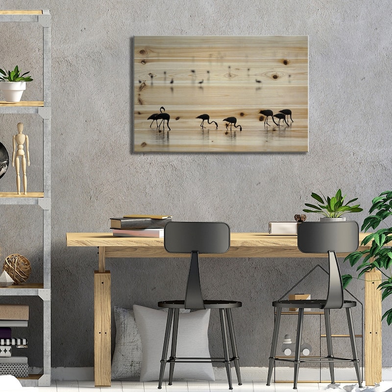 Greater Flamingos II, Ngorongoro Conservation Area, Crater Highlands, Arusha Region, Tanzania Print On Wood by Panoramic Images
