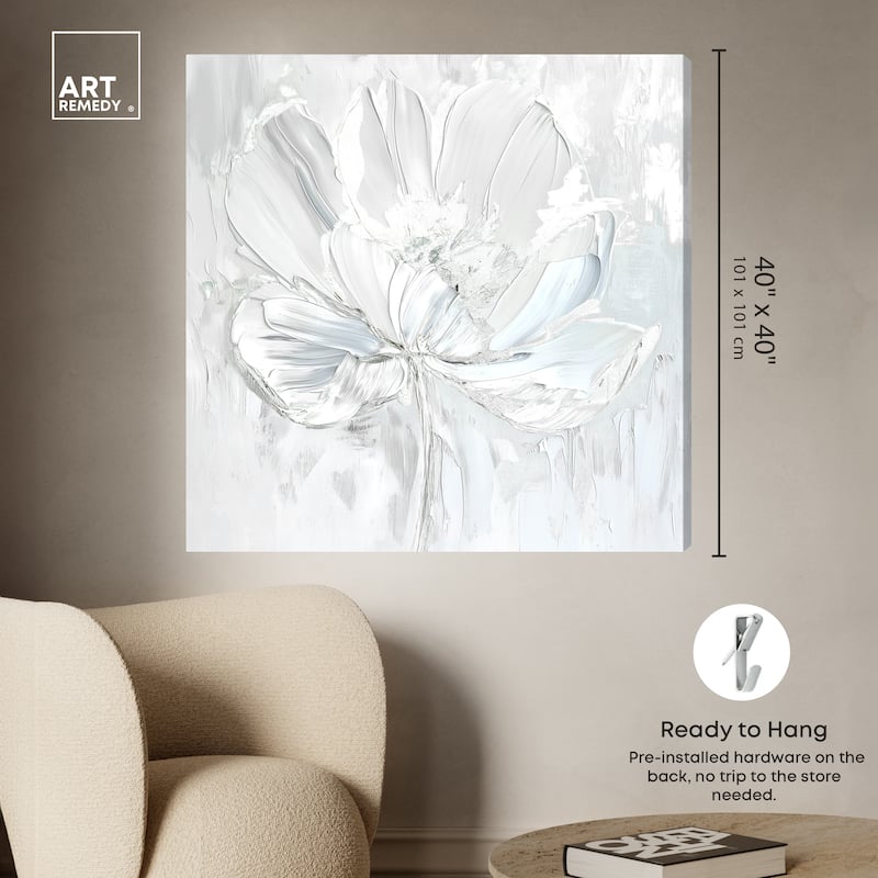 Art Remedy Off-White Magnolia II Floral Fine 1 Piece Canvas Wall Art