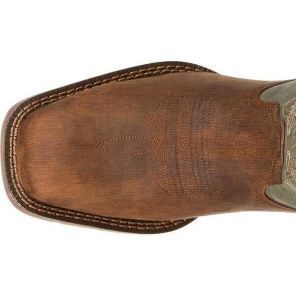 Shop Black Friday Deals On Durango Boot Men S Ddb0156 Mustang Faux Exotic Western Cowboy Boot Chocolate Brown Sage Green Full Grain Leather Overstock 25594450