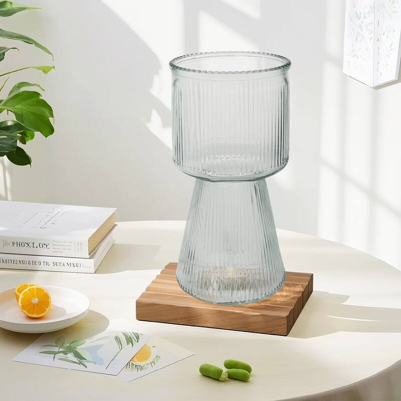 Javlergo Glass Flower Vases for Centerpiece Table Home Indoor Desk Decor, Crystal Vase, Glass Vase Thickening Design Suitable