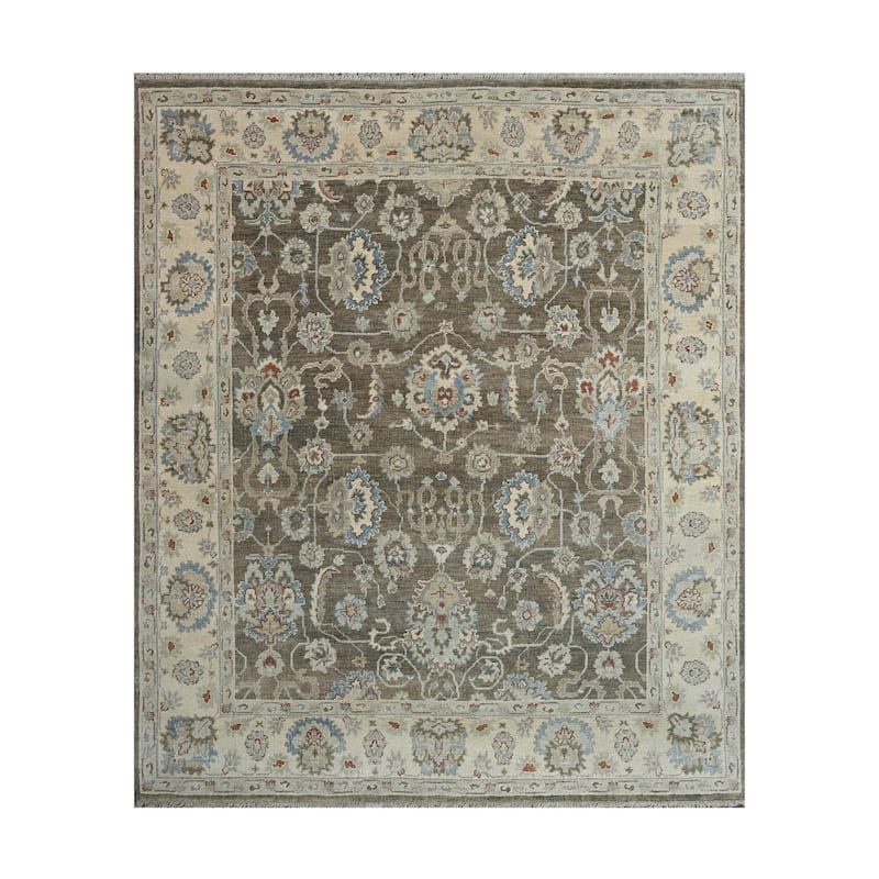 LoomBloom Brown Traditional Turkish Oushak Wool Oriental Area Rug - 8' 3'' x 9' 11''