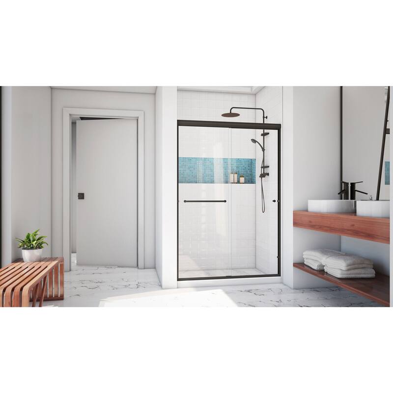 DreamLine Alliance Pro LT 44 - 48 in. W x 70 3/8 in. H Semi-Frameless Sliding Shower Door in Oil Rubbed Bronze and Clear Glass