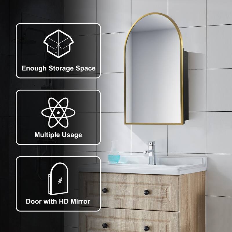 Multifunctional Wall-Mounted Mirrored Cabinet