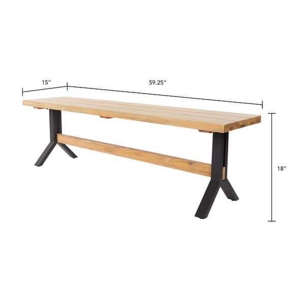 dimension image slide 1 of 2, SEI Furniture Contemporary Natural Wood Dining Set (Set of 3)