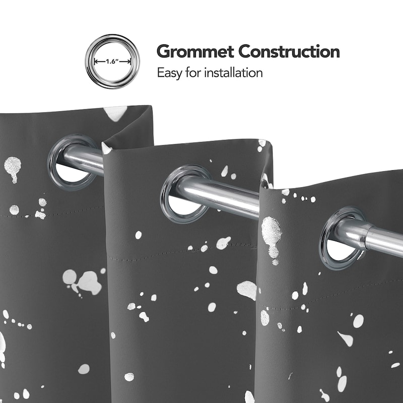 Deconovo Silver Spot 52 Width Curtain Panel Pair (2 Panel)