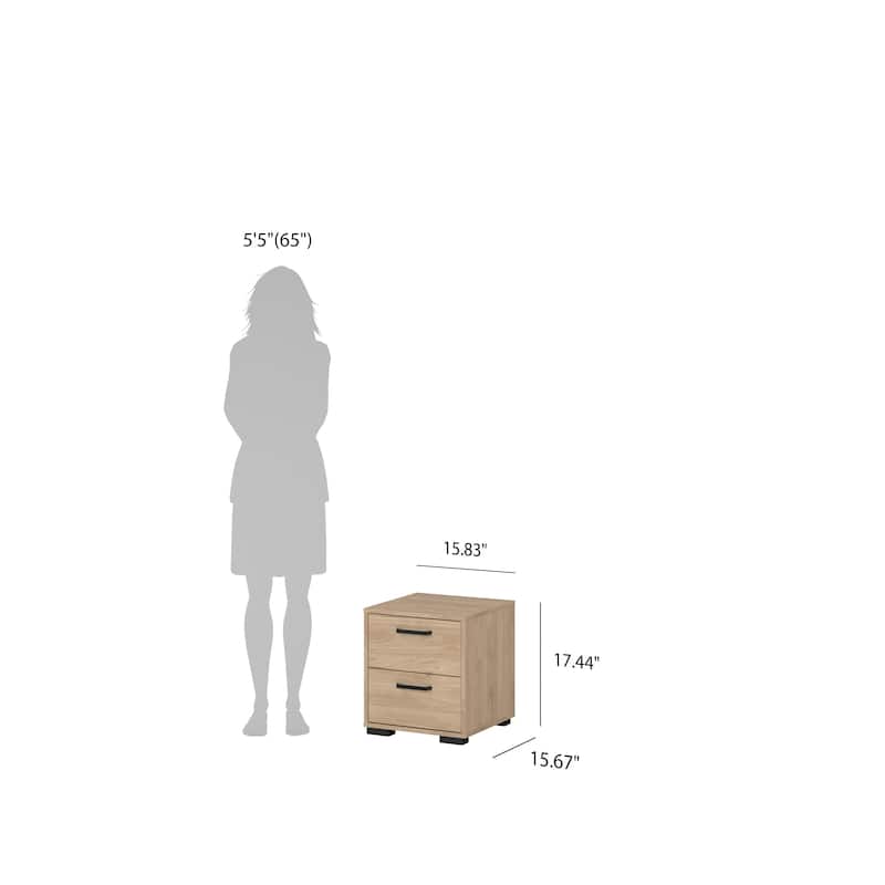 Porch & Den Sofia 2 Drawer Nightstand, Jackson Hickory