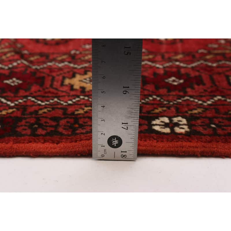 ECARPETGALLERY Hand-knotted Baluch Red Wool Rug - 2'6 x 9'6