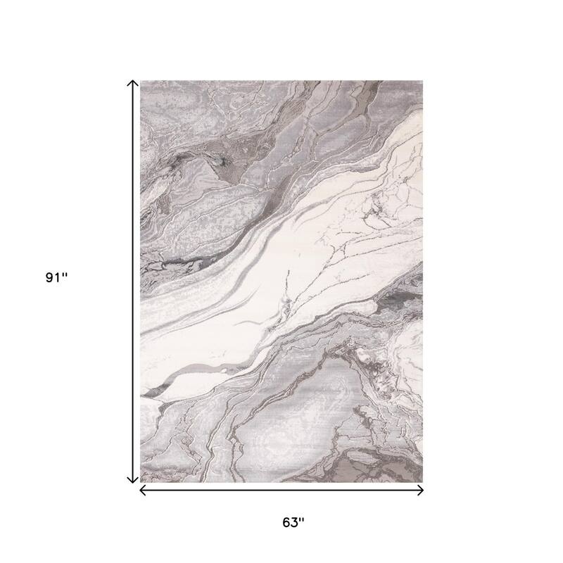 HomeRoots Abstract Modern Rectangle Area Rug - 5' X 8'