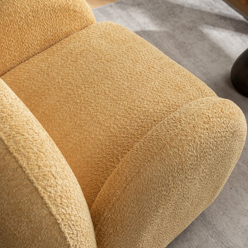 SEYNAR Modern Glam Boucle Upholstered Swivel Accent Armchair, 360 Degree Swivel Barrel Chair Set of 2 for Living Room