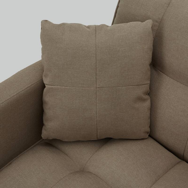 AVAWING 74" Modern Tufted Convertible Futon Sofa Bed with 2 Pillows