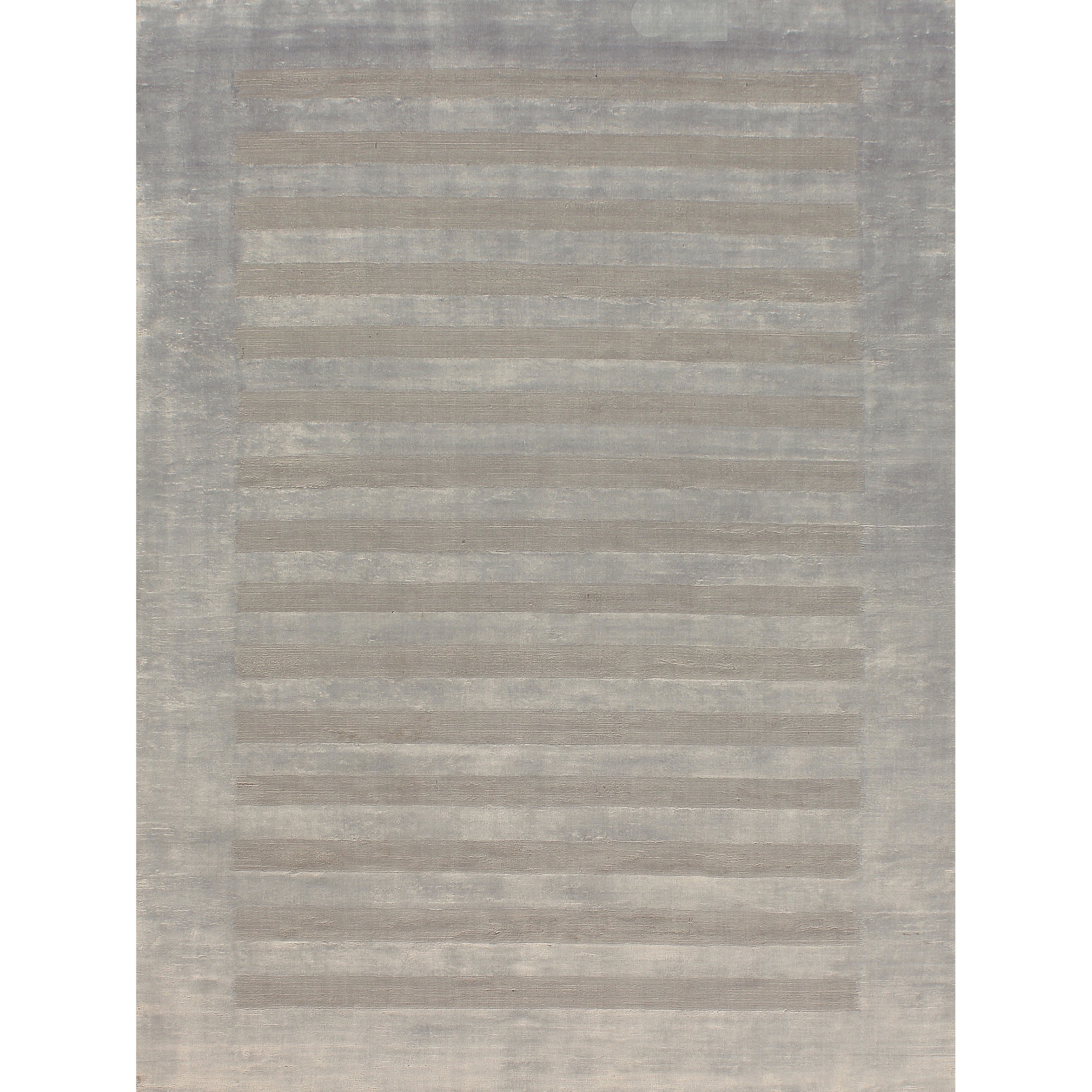 Wide Stripe handloomed Viscose Light Beige Area Rug