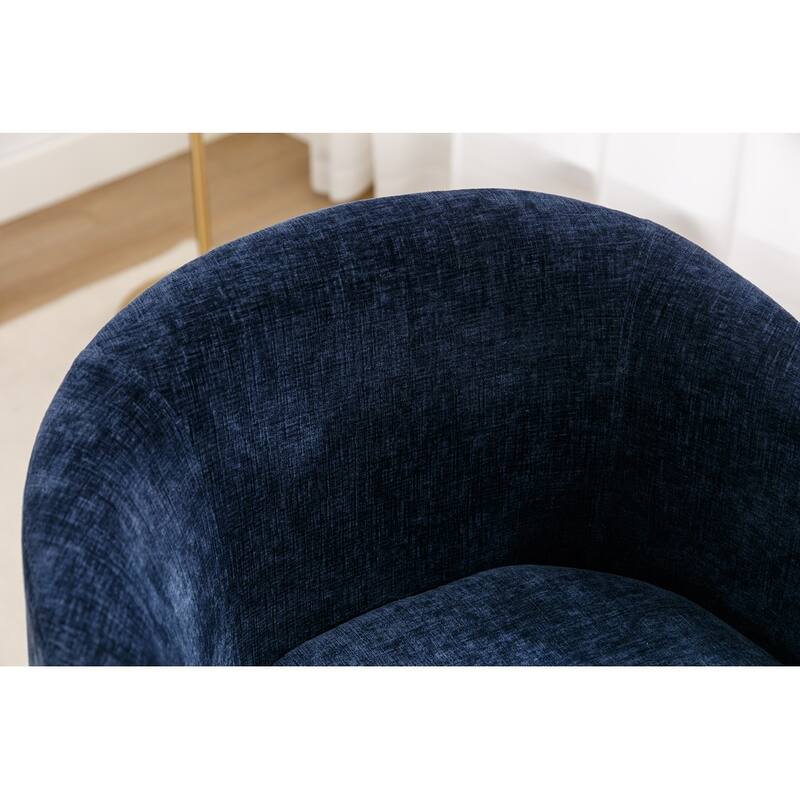 Chenille Fabric Swivel Accent Armchair Barrel Chair
