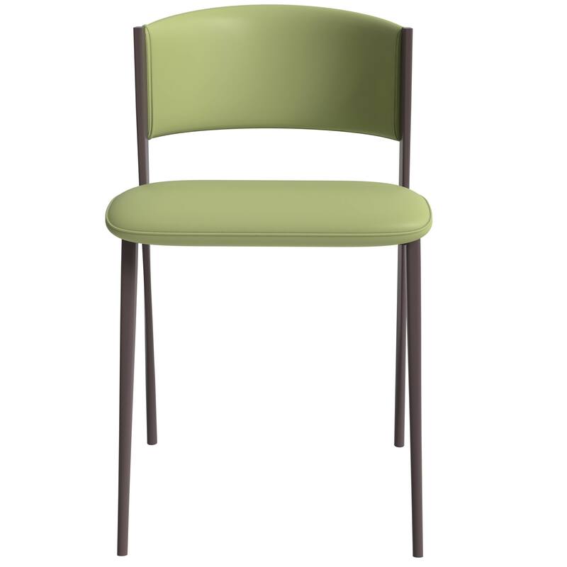 Leather Dining Chairs with Iron Legs and Open-Back Design Aspen Series Set of 4