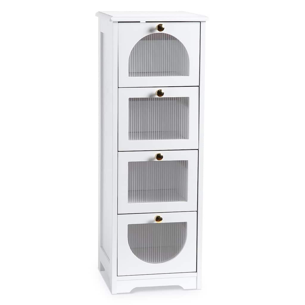 Bathroom Floor Cabinet, Freestanding Small Bathroom Storage Cabinet with 4 Drawers