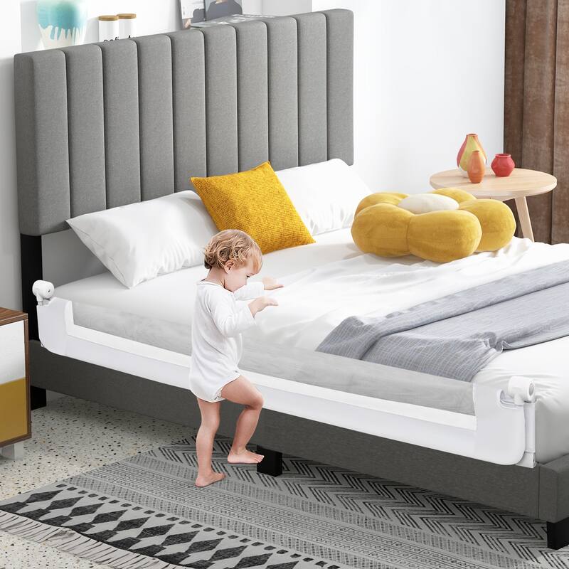 Gymax 71'' Toddler Foldable Bed Rail w/ Adjustable Safety Strap