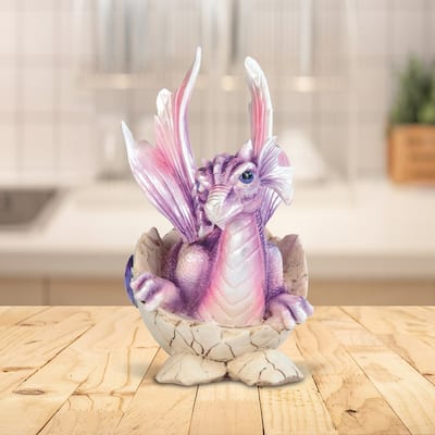 ICE ARMOR 4"H February Birthstone Purple Dragon Baby Hatchling Figurine
