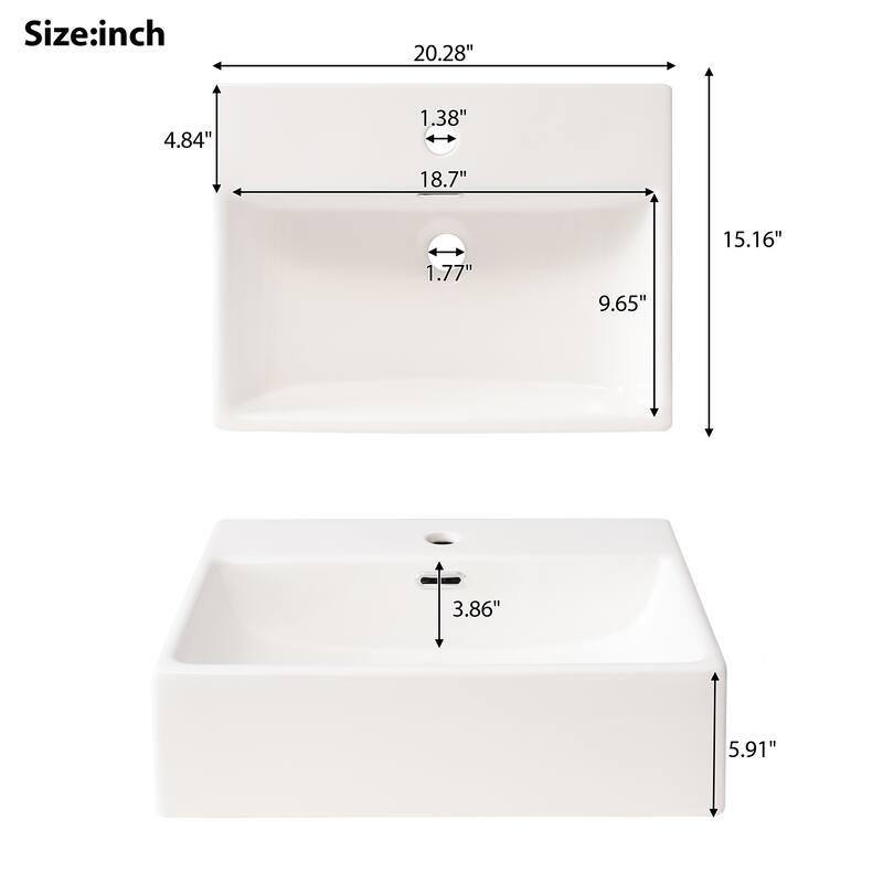 20" Bathroom Vanity with Hazy Glass Door Cabinet and Drawer for Small