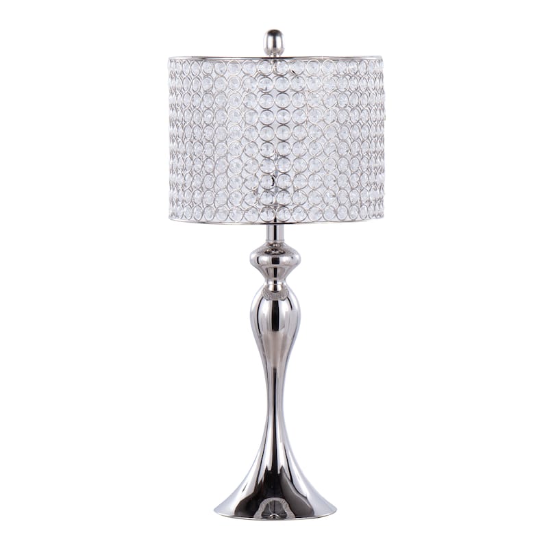 Silver Orchid Ashland 27" Metal Table Lamp with Crystal Beads (Set of 2)