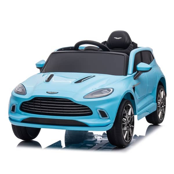slide 2 of 26, 12V Dual-drive Remote Control Electric Kid Ride On Car with LED Headlights, Blue Blue