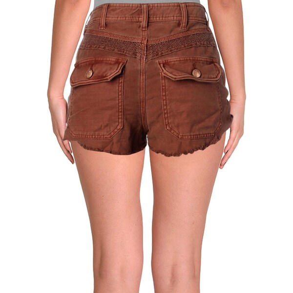 womens denim shorts with lace trim