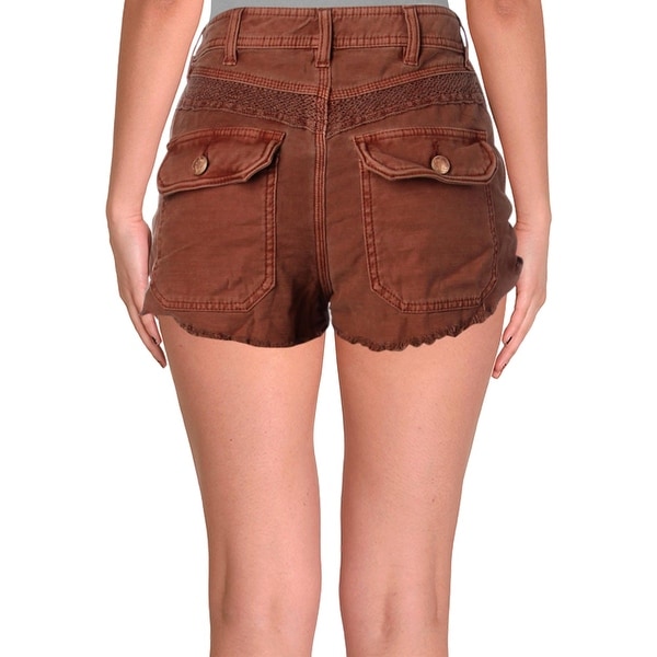 womens denim shorts with lace trim
