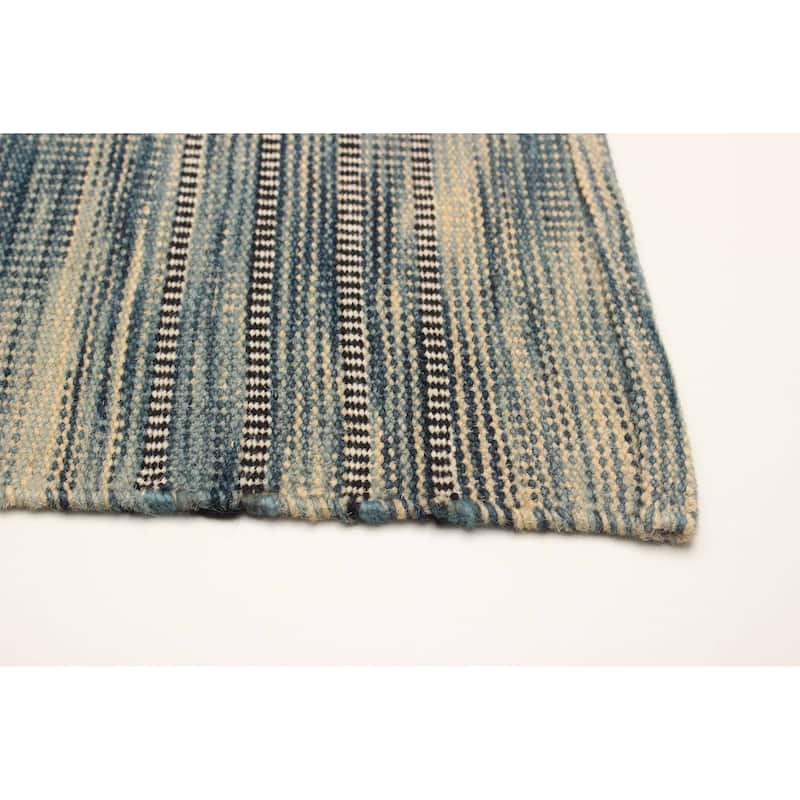 ECARPETGALLERY Flat-Weave Ankara FW Teal Wool Kilim - 5'2 x 8'0