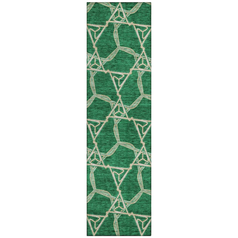 Machine Washable Indoor/ Outdoor Transitional Links Chantille Rug