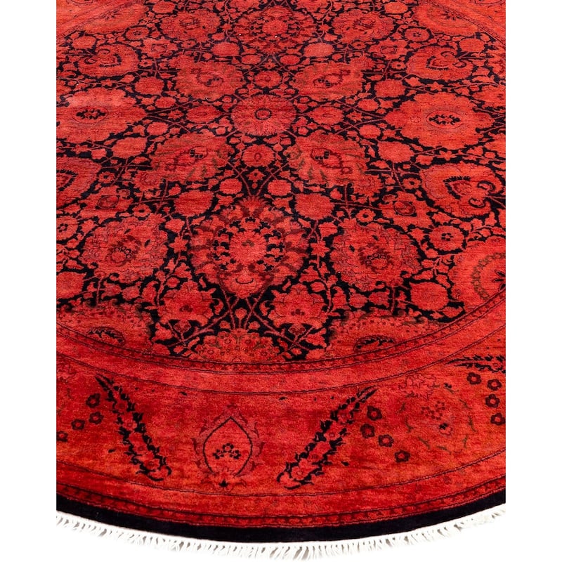 Fine Vibrance, One-of-a-Kind Hand-Knotted Area Rug - Orange, 6' 1" x 6' 1" - 6' 1" x 6' 1"