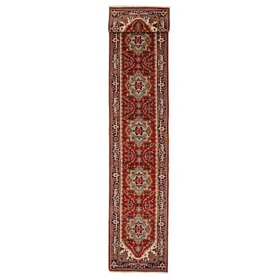 ECARPETGALLERY Hand-knotted Serapi Heritage Red Wool Rug - 2'6 x 20'0