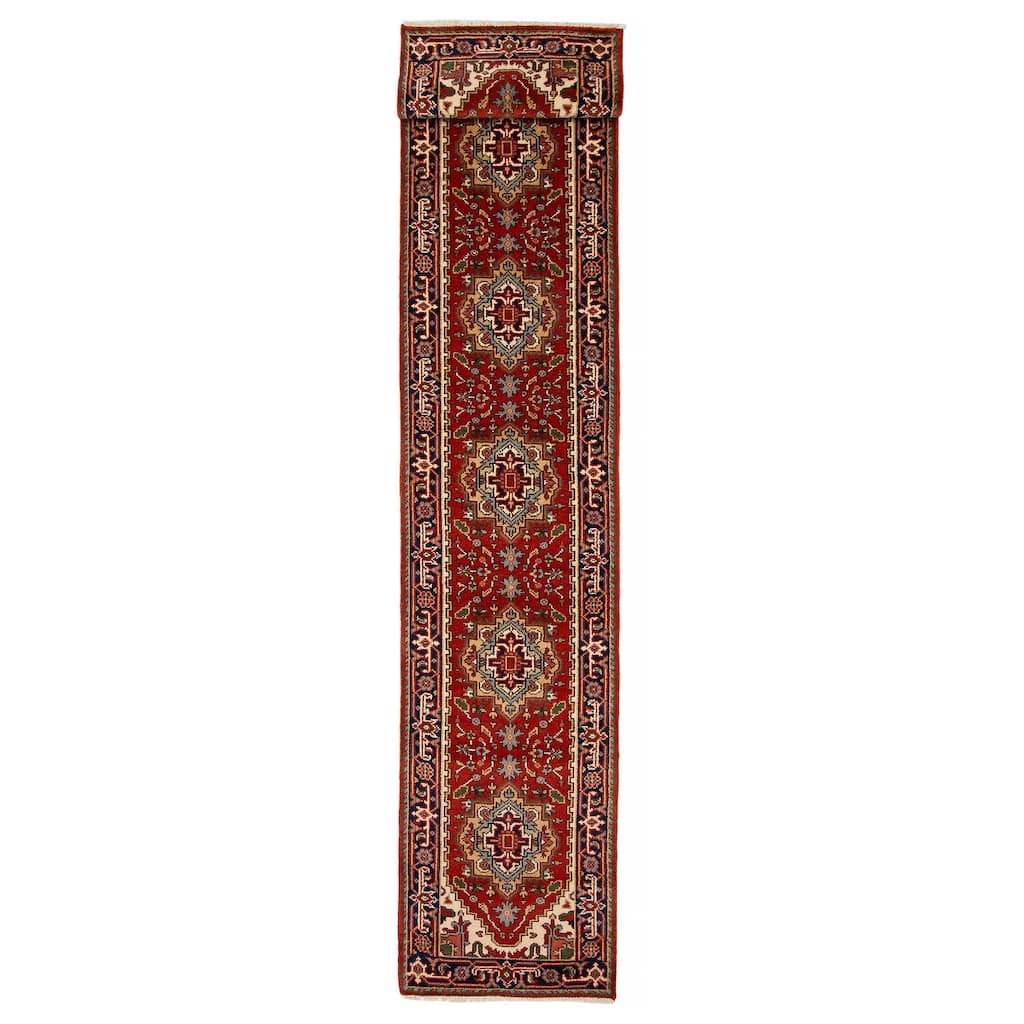 ECARPETGALLERY Hand-knotted Serapi Heritage Red Wool Rug - 2'6 x 20'0