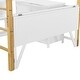 preview thumbnail 20 of 18, White Full Size Solid Wood Loft Bed With Built-in Storage Cabinet and Cubes, Foldable desk