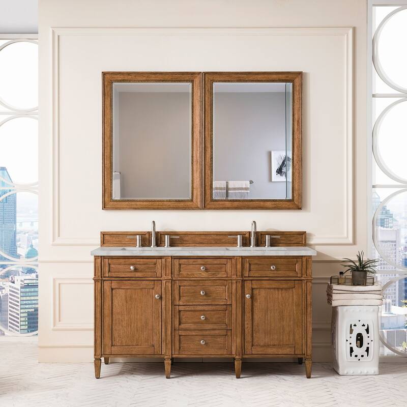 James Martin Vanities 650-V60D-3VSL Brittany 60" Double Basin Poplar