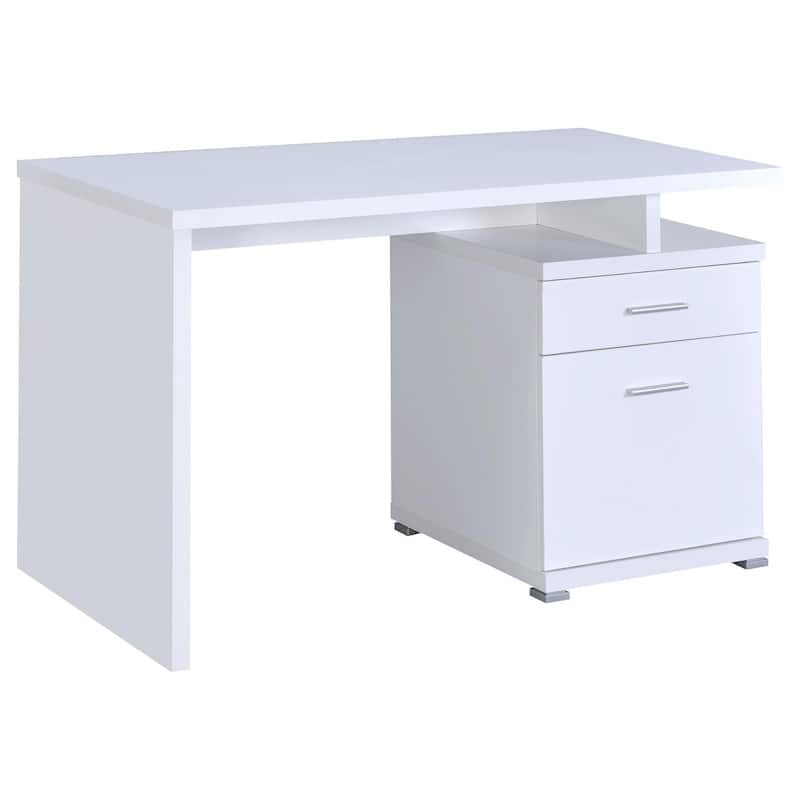 Modern 2-Drawer Office Desk with Flexible Reversible Setup and Ample Storage for Documents and Office Supplies