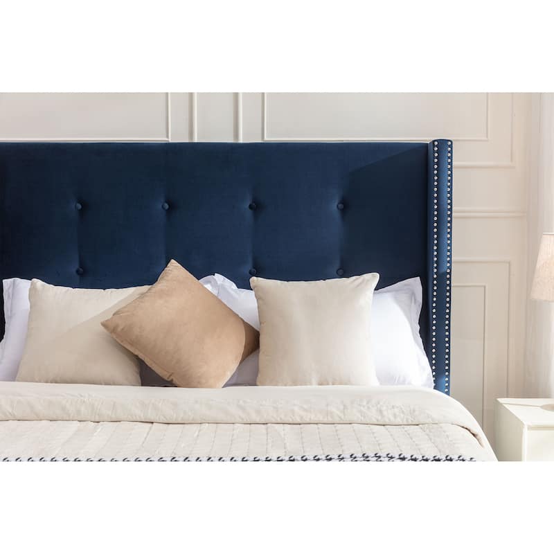 54" High Headboard Queen Peyton Upholstered Velvet Bed