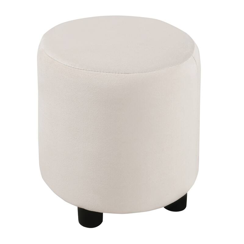 Full Upholstered Grounded Bed w/ Bedside Desk & Little Round Stool