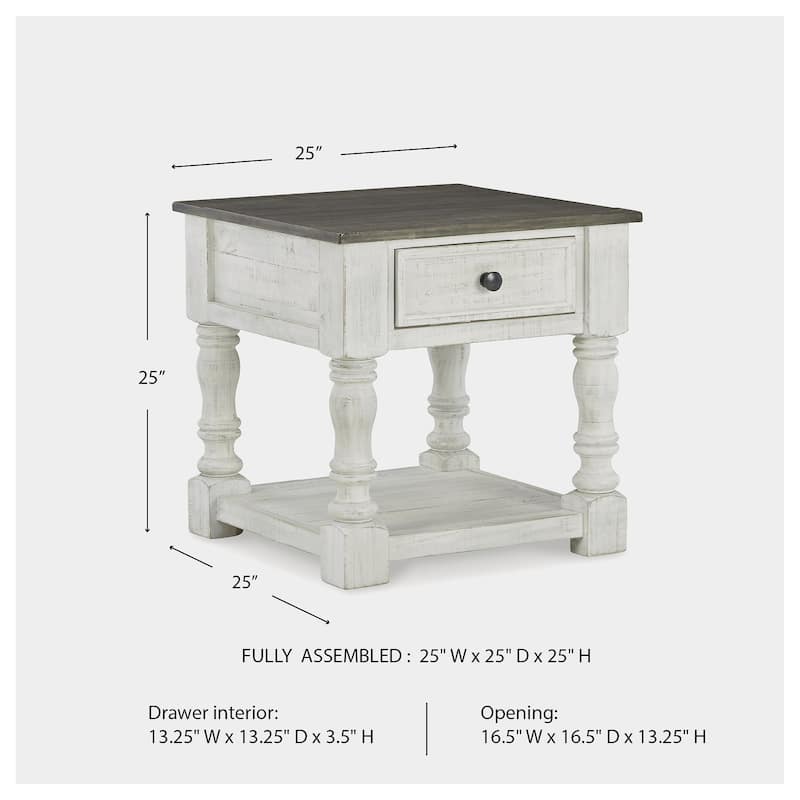 Signature Design by Ashley Havalance White/Gray Square End Table - 25"W x 25"D x 25"H