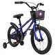 preview thumbnail 43 of 54, Adjustable 14" & 16" Kids Bike with Training Wheels, Safe Brakes & Easy Assembly Basket -Blue
