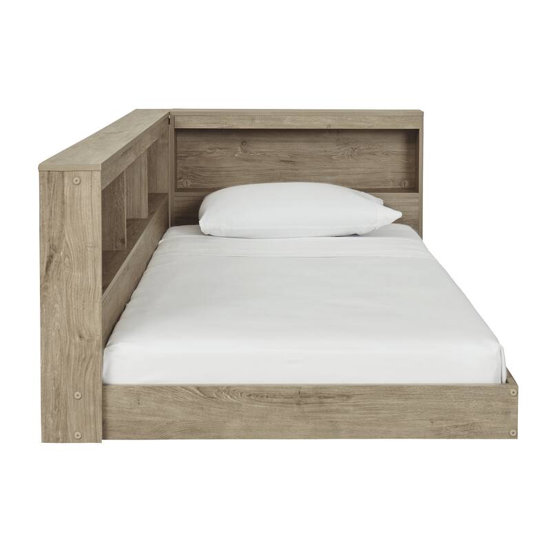 Oliah Natural Bookcase Storage Bed