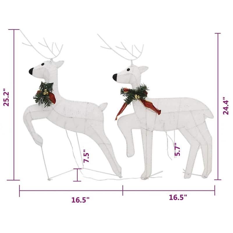 Garden 4pc Outdoor Christmas Decoration, 80 Cool White LEDs - Cool White