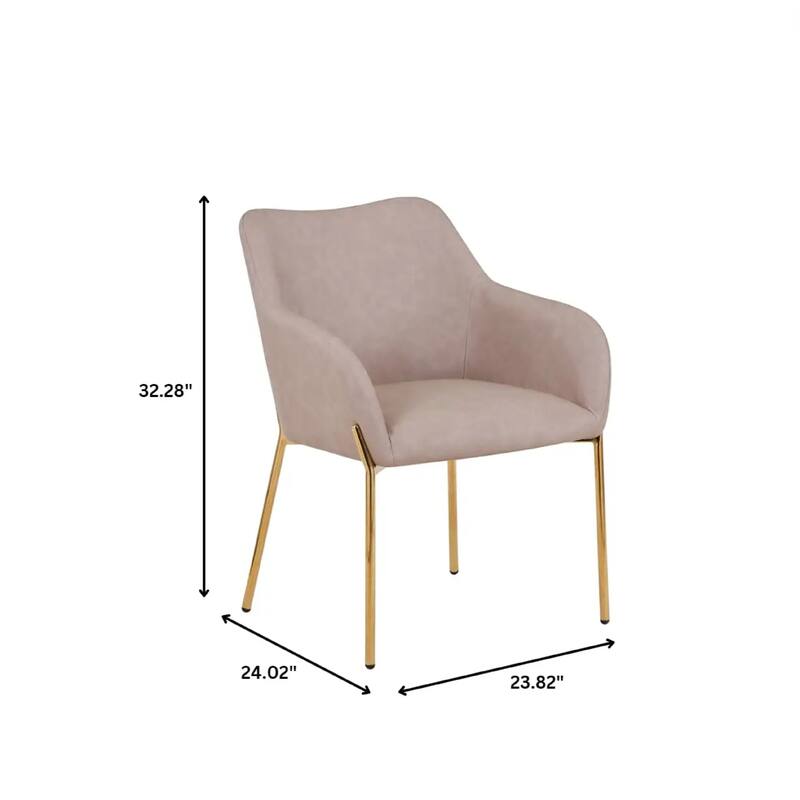 Zaire Upholstered Dining Chair in Velvet/Leather/Boucle with Gold Chrome Iron Set of 4
