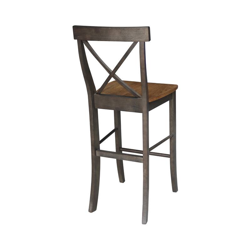 International Concepts Solid Wood X-Back Stool