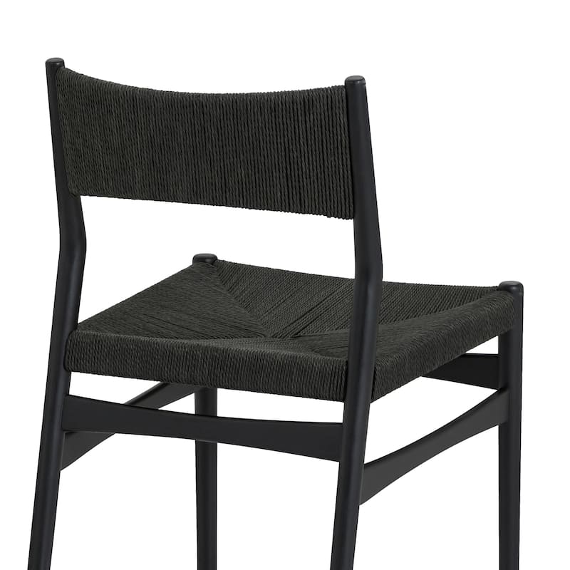 Pasadena Danish Solid Wood Oval Dining Table Set wtih Paper Cord Chairs