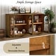 preview thumbnail 40 of 51, Buffet Cabinet with Glass Doors, Arched Cabinet with Adjustable Shelves, Kitchen Storage Cabinet with Rebound Device