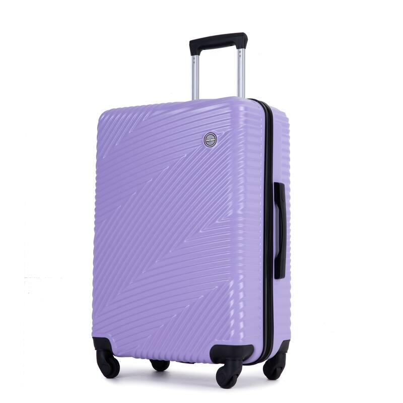 3 Piece Luggage Sets PC+ABS Lightweight Suitcase with Two Hooks, Spinner Wheels, (20/24/28)